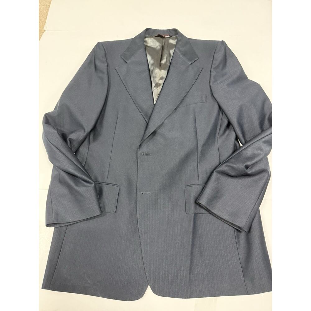 Vintage Hughes Hatcher Mens 40 Sport Coat Made In USA Blue